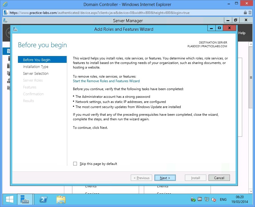Practice Labs screenshot.